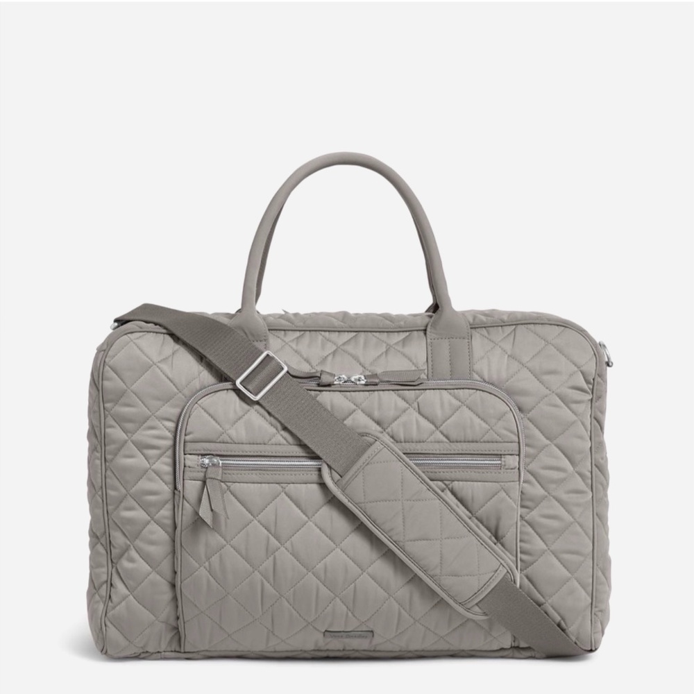 🌸Vera Bradley Lay Flat Weekender Travel Bag Suitcase Gray Spring Break